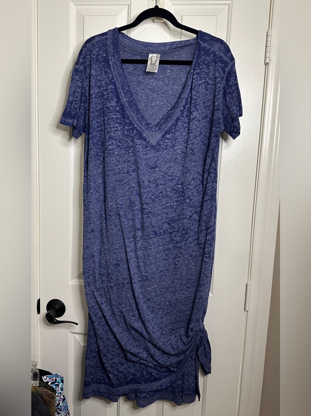 Soft Knit V-Neck Women's Top Dress - Blue